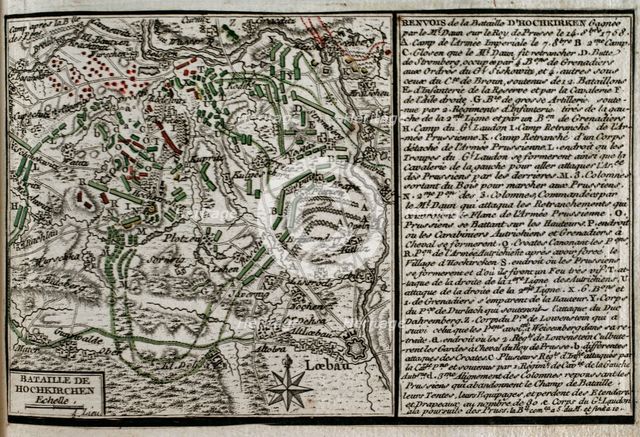 Seven Years War (1756-1763): Map of the Battle of Hochkirch (14th October 1758), 1765. Creator: Jean de Beaurain.