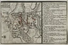 Seven Years War (1756-1763): Map of the Battle of Lobositz or Lovosice (October 1, 1756), 1765. Creator: Jean de Beaurain