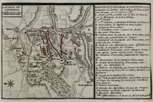 Seven Years War (1756-1763): Map of the Battle of Lobositz or Lovosice (October 1, 1756), 1765. Creator: Jean de Beaurain
