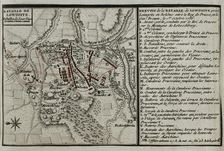 Seven Years War (1756-1763): Map of the Battle of Lobositz or Lovosice (October 1, 1756), 1765. Creator: Jean de Beaurain