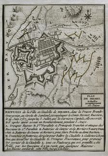 Seven Years War (1756-1763): Map of the Russian bombardment of Memel, 1757 (1765). Creator: Jean de Beaurain