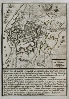 Seven Years War (1756-1763): Map of the Russian bombardment of Memel, 1757 (1765). Creator: Jean de Beaurain