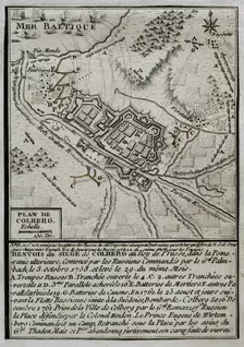 Seven Years War (1756-1763): Map of the Siege of Colberg (from 3 to 29 October 1758), 1765. Creator: Jean de Beaurain
