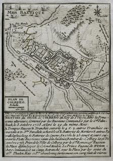 Seven Years War (1756-1763): Map of the Siege of Colberg (from 3 to 29 October 1758), 1765. Creator: Jean de Beaurain