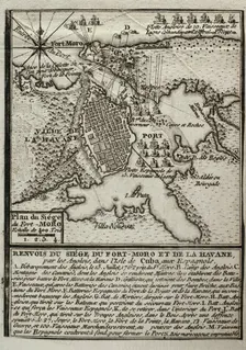Seven Years War (1756-1763): Map of the siege of Fort Morro, Havana, Cuba, 1762 (1765). Creator: Jean de Beaurain