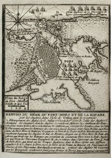 Seven Years War (1756-1763): Map of the siege of Fort Morro, Havana, Cuba, 1762 (1765). Creator: Jean de Beaurain