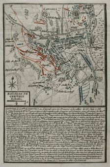 Seven Years War (1756-1763): Plan of the Battle of Krefeld (June 23, 1758), 1765. Creator: Jean de Beaurain