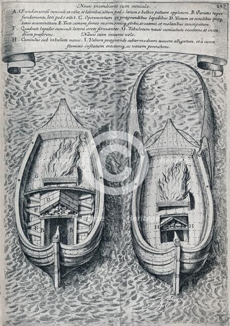 'Seventeenth Century Fireship', c1660. Artist: Unknown.