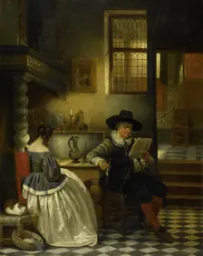 Seventeenth-century Interior, 1838. Creator: Jan August Hendrik Leys