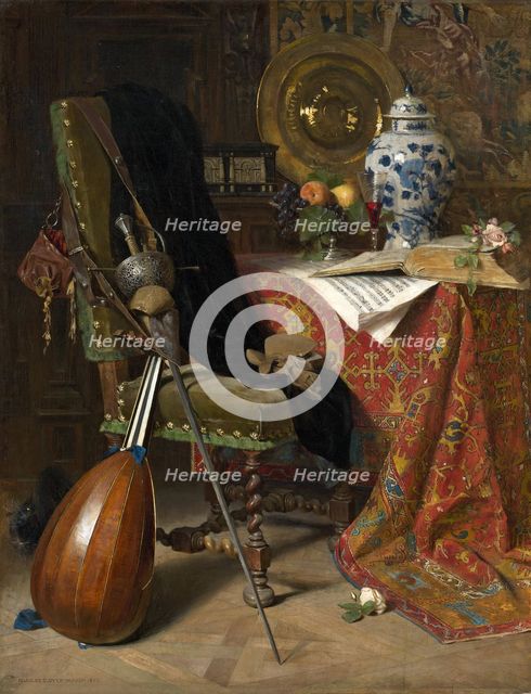 Seventeenth-Century Interior, 1877. Creator: Charles Gifford Dyer.