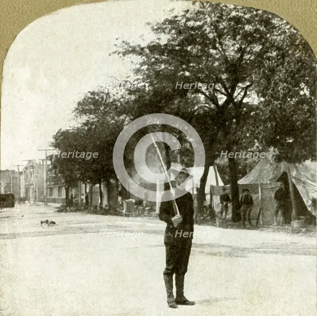 'Seventh Regiment National Guards...camped in Lincoln Square, Oakland, Cal.', 1906.  Creator: Unknown.