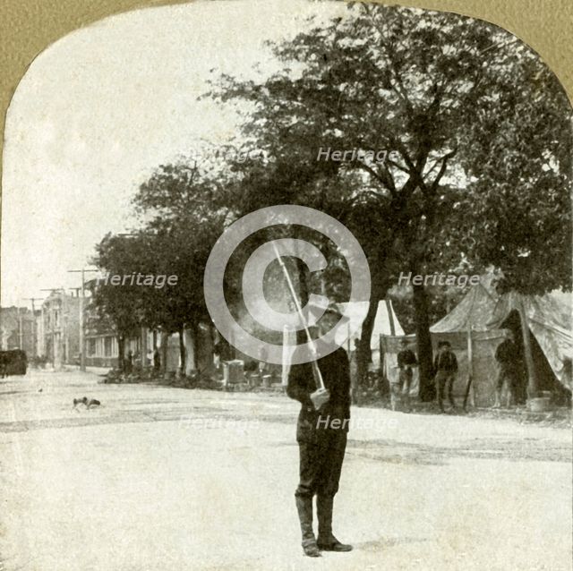 'Seventh Regiment National Guards...camped in Lincoln Square, Oakland, Cal.', 1906.  Creator: Unknown.