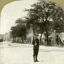 Seventh Regiment National Guards...camped in Lincoln Square, Oakland, Cal. 1906. Creator: Unknown