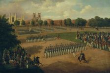 Seventh Regiment on Review, Washington Square, New York, 1851. Creator: Otto Boetticher