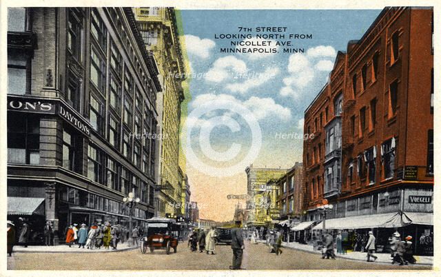 Seventh Street, Minneapolis, Minnesota, USA, 1916. Artist: Unknown