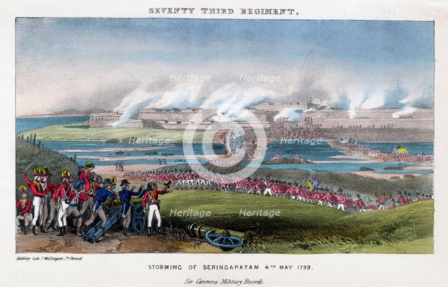 Seventy-third Regiment, Storming of Seringapatam, India, 4th May 1799.Artist: Madeley