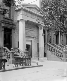 Seventy-second Street branch, 19th Ward Bank, entrance, side view, N.Y., between 1900 and 1915. Creator: Unknown