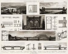 Several engravings of civil constructions for railway traffic, Madrid 1880