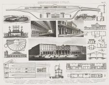 Several engravings of civil constructions for railway traffic, Madrid 1882