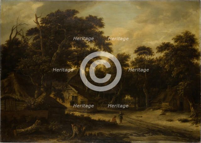 Several Peasant Huts in a Woods, c1660. Creator: Roelof van Vries.