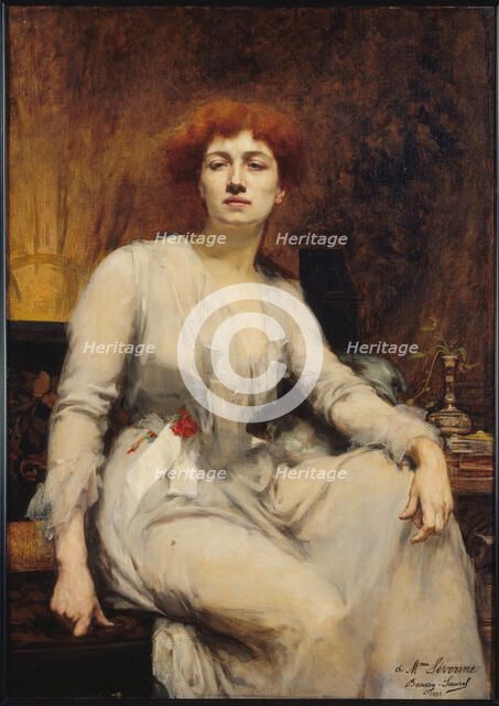 Severine (known as Caroline Remy, wife Guebhard, 1855-1929), socialist journalist, 1893. Creator: Amelie Beaury-Saurel.