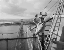 Severn Bridge, M48, Aust, South Gloucestershire, 11/11/1987. Creator: John Laing plc