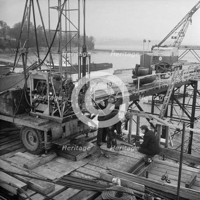 Severn Bridge, M48, Aust, South Gloucestershire, 12/12/1961. Creator: John Laing plc.