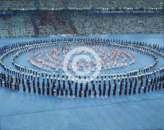 Sevillana dancers and music bands in the opening ceremony of the 1992 Barcelona Olympic Games.