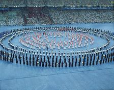 Sevillana dancers and music bands in the opening ceremony of the 1992 Barcelona Olympic Games