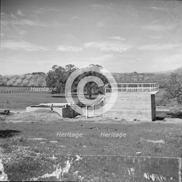 Sewage disposal plant at the Aqua Fria Farm security administration camp, Maricopa County, AZ., 1940 Creator: Dorothea Lange.