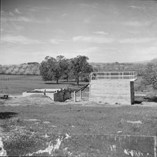 Sewage disposal plant at the Aqua Fria Farm security administration camp, Maricopa County, AZ., 1940 Creator: Dorothea Lange
