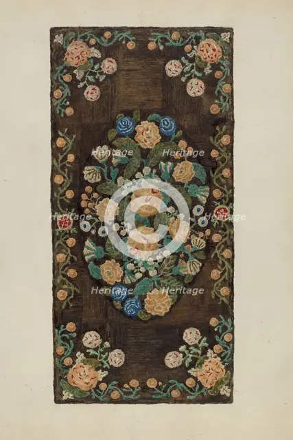 Sewed "Caterpillar" Rug, c. 1937. Creator: Marian Curtis Foster.