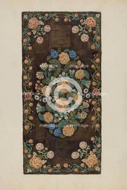 Sewed "Caterpillar" Rug, c. 1937. Creator: Marian Curtis Foster.