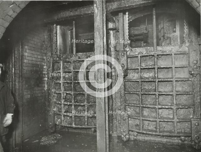 Sewer sluice gates, London, 1939. Artist: Unknown.