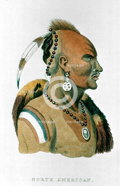 Sewessissing, Chief of the Iowa Indians (North American Plains Indians), 1837. Artist: Unknown