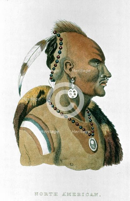 Sewessissing, Chief of the Iowa Indians (North American Plains Indians), 1837. Artist: Unknown