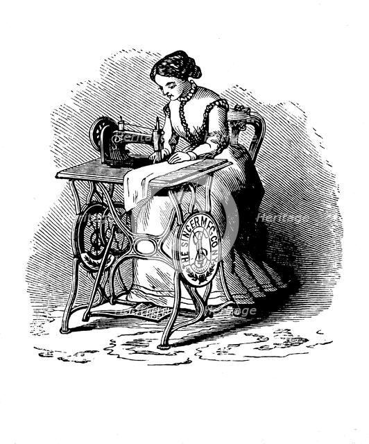 Sewing machine by Isaac Merritt Singer, 1880. Artist: Unknown
