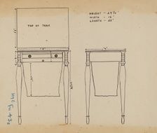 Sewing and Work Table, 1935/1942. Creator: Unknown