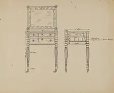 Sewing and Work Table, 1935/1942. Creator: Unknown