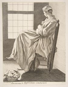 Sewing Apprentice, 1737. Creator: Caylus, Anne-Claude-Philippe de