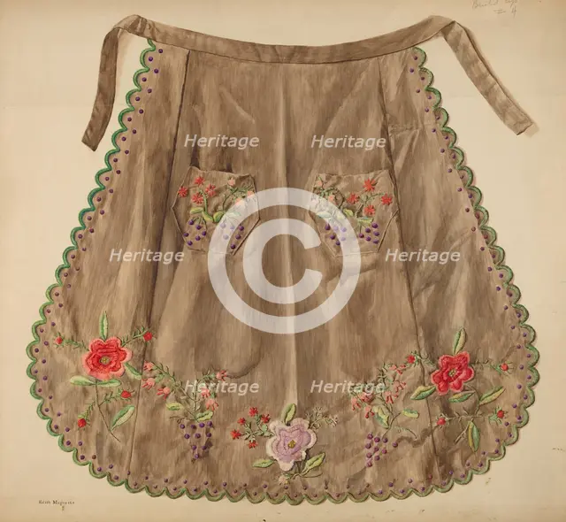 Sewing Apron, c. 1939. Creator: Edith Magnette.