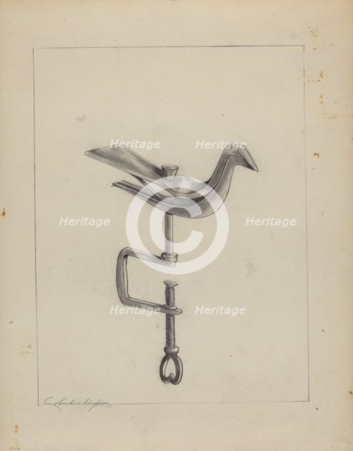 Sewing Bird, c. 1937. Creator: Columbus Simpson.