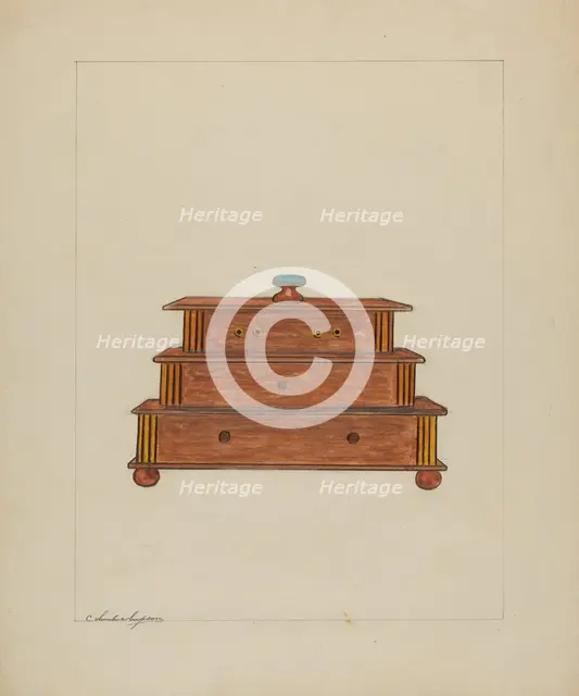 Sewing Box, c. 1937. Creator: Columbus Simpson.
