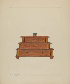 Sewing Box, c. 1937. Creator: Columbus Simpson