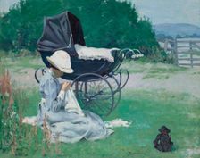 Sewing in the Sun. Creator: Baldwin, Brake (1885-1915)