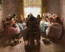 Sewing school in Huizen, 1891