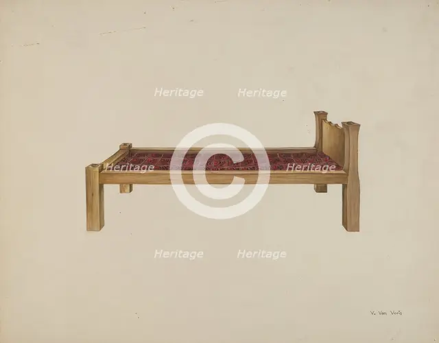 Sewing Settee, 1935/1942. Creator: Vera Van Voris.