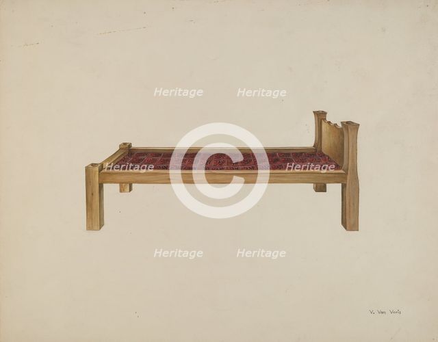 Sewing Settee, 1935/1942. Creator: Vera Van Voris.