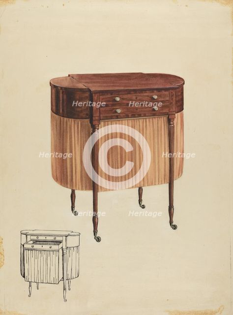 Sewing Table, 1935/1942. Creator: Ferdinand Cartier.