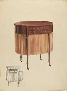 Sewing Table, 1935/1942. Creator: Ferdinand Cartier